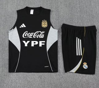 Debardeur Argentine+short noir blanc 2025-2026