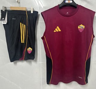 Debardeur AS Roma+Short 2025-26 rouge noir
