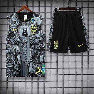 Debardeur édition spéciale Bresil+short gris noir 2025-2026