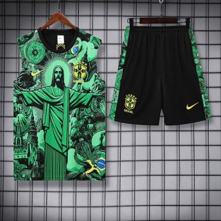 Debardeur édition spéciale Bresil+short vert noir 2025-2026