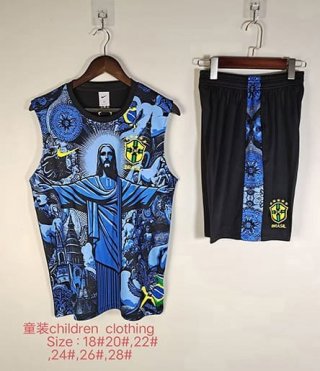 Debardeur enfant édition spéciale Bresil+short bleu noir 2025-2026