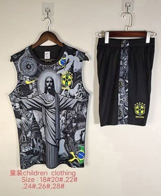 Debardeur enfant édition spéciale Bresil+short gris noir 2025-2026