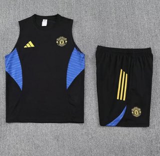 Debardeur Manchester United+short noir bleu 2025-2026