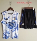 Debardeur Real Madrid+short blanc bleu noir 2025-2026