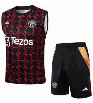 Debardeur Manchester United+Short rouge noir 2024/2025