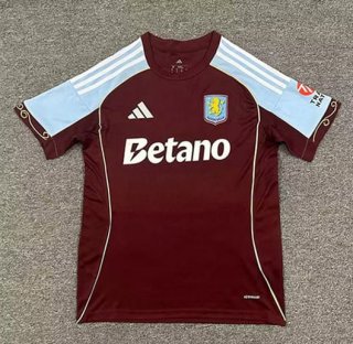 Maillot Aston Villa domicile 2025-2026 rouge bleu