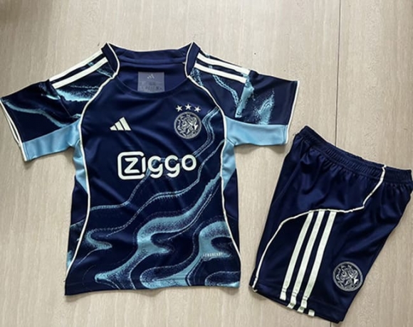 Maillot de football enfant Ajax extérieur 2025-26 bleu