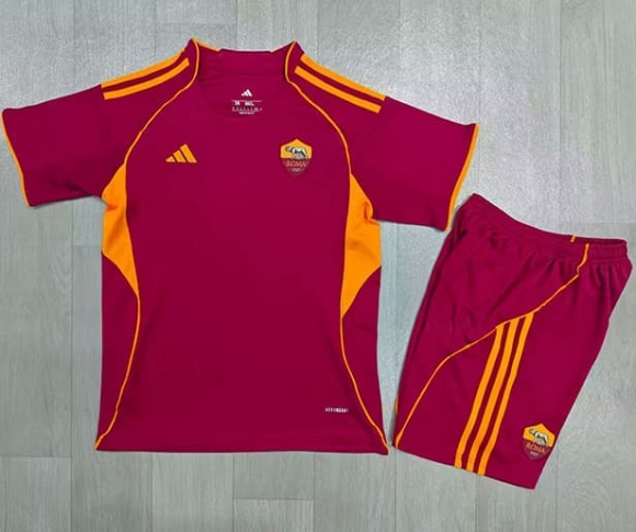 Maillot de football enfant AS Roma domicile 2025-2026 rouge
