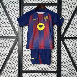 Maillot de football enfant Barcelone domicile 2025-2026 bleu rouge