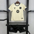Maillot de football enfant Barcelone extérieur 2025-26 Beige noir