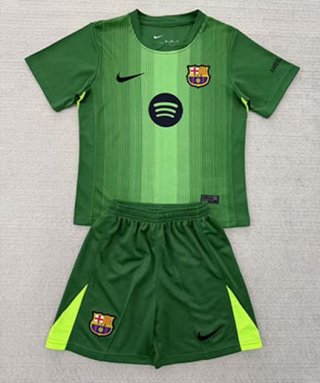 Maillot de football enfant Barcelone gardien 2025-2026 vert