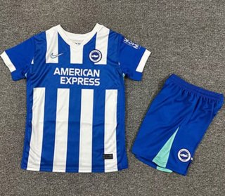 Maillot de football enfant Brighton domicile 2025-2026 blanc Bleu
