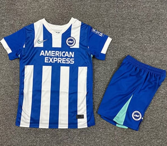 Maillot de football enfant Brighton domicile 2025-2026 blanc Bleu