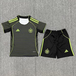 Maillot de football enfant Cletic extérieur 2025-2026 noir Jaune