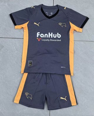 Maillot de football enfant Derby County extérieur 2025-2026 gris orange