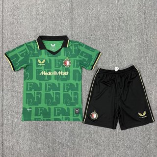 Maillot de football enfant Feyenoord Fourth 2025-2026 vert noir