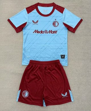 Maillot de football enfant Feyenoord third 2025-2026 bleu rouge
