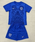 Maillot de football enfant Finlande extérieur 2025-2026 bleu