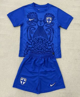 Maillot de football enfant Finlande extérieur 2025-2026 bleu