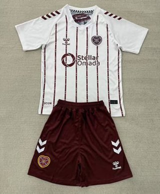 Maillot de football enfant Hearts extérieur 2025-26 blanc Rouge