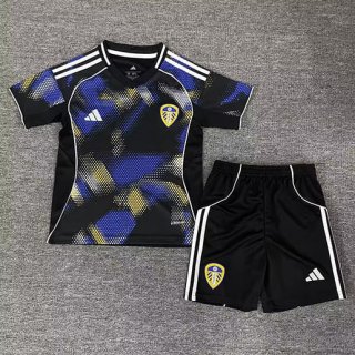 Maillot de football enfant Leeds United third 2025-2026 bleu noir