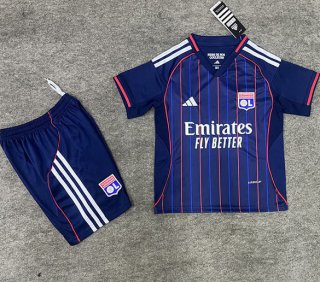 Maillot de football enfant Lyon extérieur 2025-2026 bleu