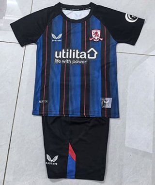 Maillot de football enfant Middlesbrough extérieur 2025-2026 noir bleu