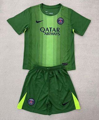 Maillot de football enfant PSG gardien 2025-2026 vert