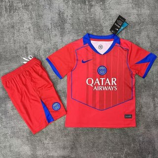Maillot de football enfant PSG third 2025-2026 rouge bleu
