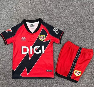 Maillot de football enfant Rayo Vallecano extérieur 2025-2026 rouge noir