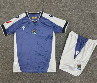 Maillot de football enfant Real Sociedad extérieur 2025-2026 bleu blanc