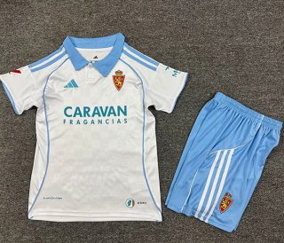 Maillot de football enfant Real Zaragoza domicile 2025-26 blanc bleu