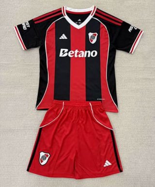 Maillot de football enfant River Plate extérieur 2025-2026 rouge noir
