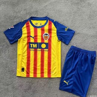 Maillot de football enfant Valencia third 2025-2026 jaune bleu rouge