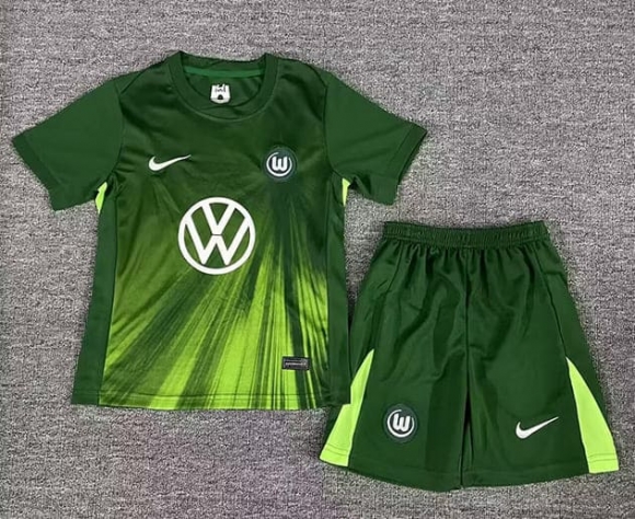 Maillot de football enfant VfL Wolfsburg domicile 2025-2026 vert