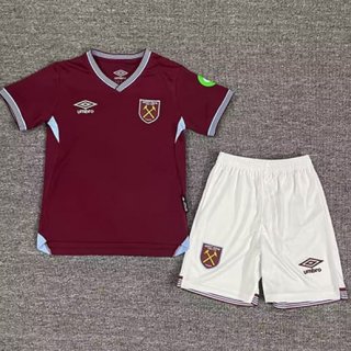Maillot de football enfant West Ham United domicile 2025-26 rouge blanc