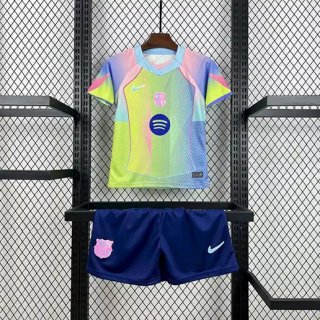 Maillot édition-spéciale enfant Barcelone 2025-26 jaune bleu rose