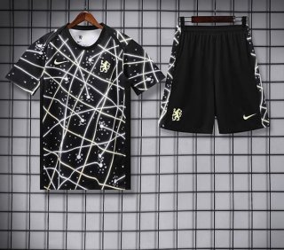Maillot enfant training Chelsea+short noir 2025-2026