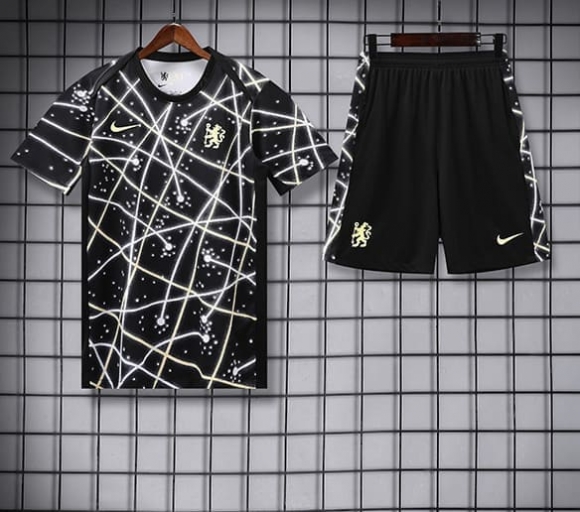 Maillot enfant training Chelsea+short noir 2025-2026