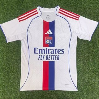 Maillot Lyon domicile 2025-2026 blanc rouge bleu
