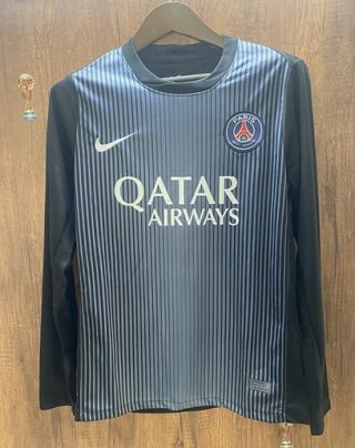 Maillot Manches Longues PSG gardien 2025-2026 noir gris