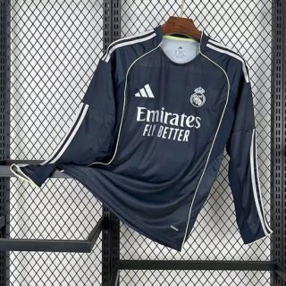 Maillot manches longues Real Madrid extérieur 2025-2026 bleu