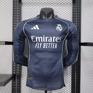 Maillot manches longues Real Madrid extérieur match 2025-2026 bleu