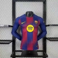 Maillot match manches longues Barcelone domicile 2025-26 rouge bleu