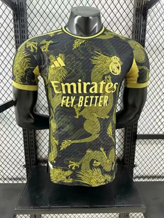 Maillot Real Madrid dragon noir et Jaune 2025-2026