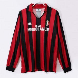 Maillot rétro manches longues AC Milan 1988-1999 rouge noir