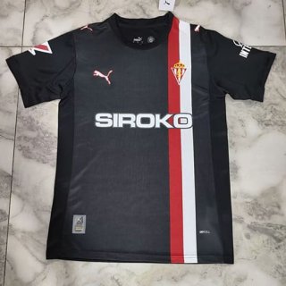 Maillot Sporting Gijon extérieur 2025-2026 noir rouge blanc
