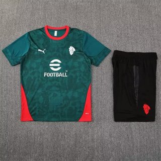 Maillot Training AC Milan+short 2025-26 vert rouge noir