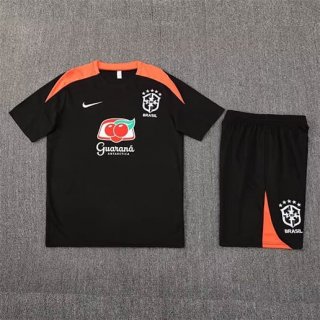 Maillot Training Bresil+short 2025-26 noir orange