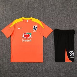 Maillot Training Bresil+short 2025-26 orange noir